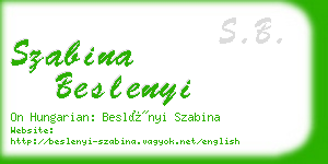 szabina beslenyi business card